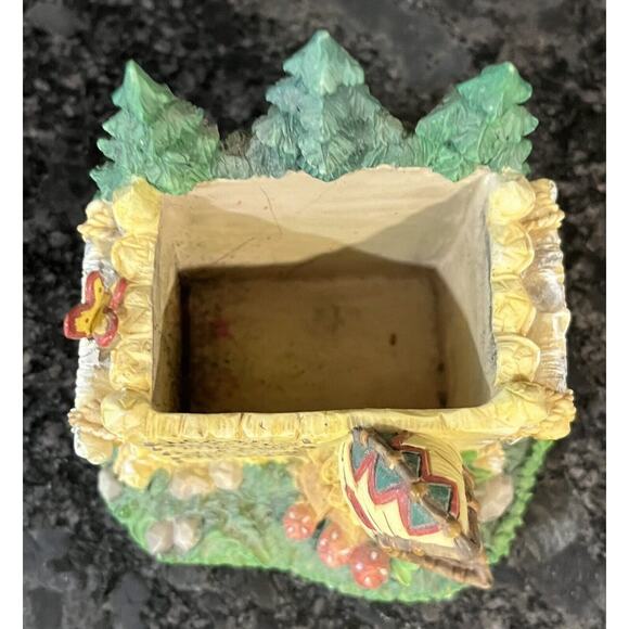 Enesco Moose Creek Crossing Pencil Cup 1996 Boat Trees Nature Canoe #279552 - Picture 6 of 8